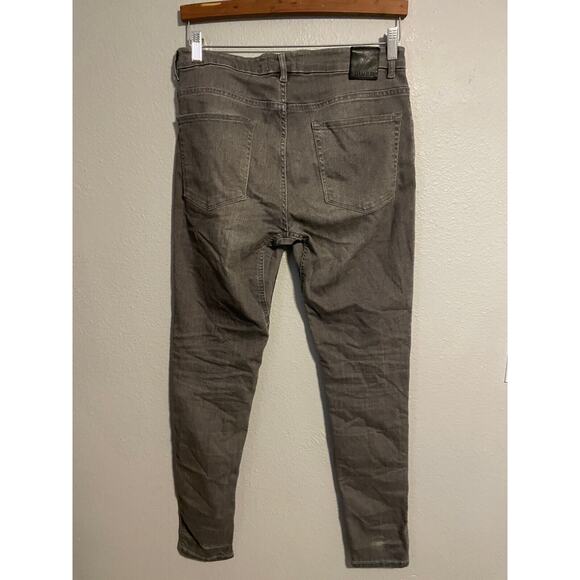 DU/ER Mens Jeans Size 33x30 Gray Skinny Leg Mid Rise Stretch Performance Grunge - Picture 3 of 7